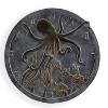SPI Home Octopus Wall-Mounted Garden Clock and Thermometer – Coastal 2-in-1 Outdoor Accent, 16" Aluminum - 2 of 4