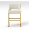 SEYNAR Modern Glam Velvet Golden Matel Frame Counter or High Bar Stools Set of 4,Beige,20.5''W*22''D*35.8''H - 2 of 4