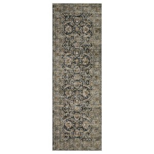 Vintage Rug for Living Room, Washable Floral Bedroom Rug, Soft Low Pile Floor Cover for Dining Room Office - 1 of 4