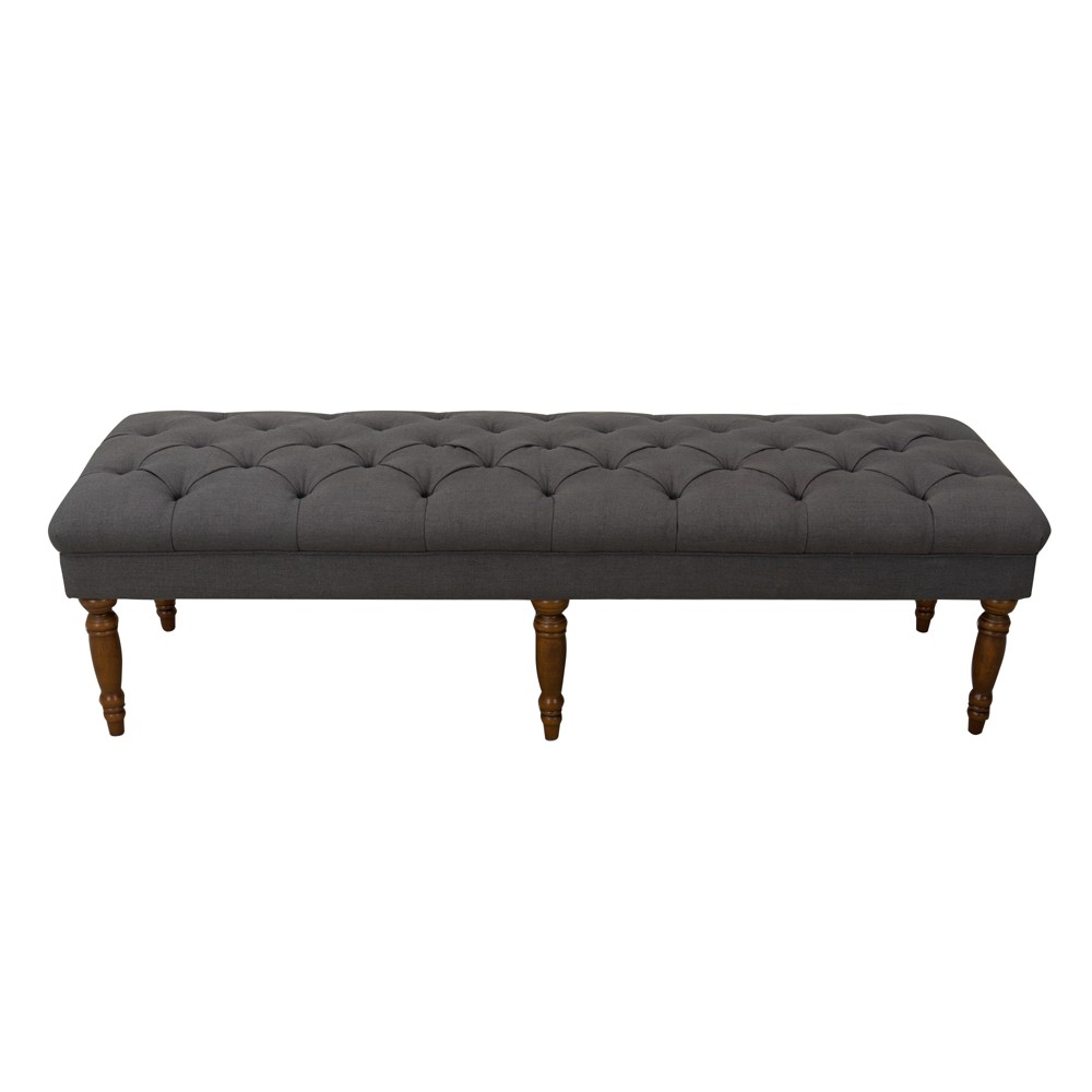 Layla Tufted Bench Dark Charcoal Gray - Homepop was $239.99 now $179.99 (25.0% off)