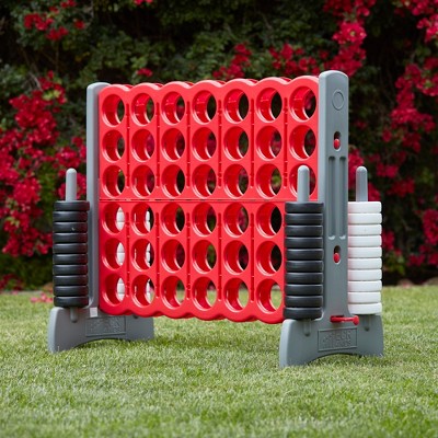 ECR4Kids Jumbo Four-To-Score Giant Game-Indoor/Outdoor 4-In-A-Row Connect - Red and Grey