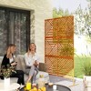 Outsunny Decorative Metal Outdoor Privacy Screen, Freestanding Privacy Fence Screen Outdoor Divider with Stand, 78" H x 48" W - 3 of 4