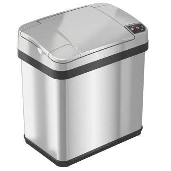 iTouchless Sensor Bathroom Trash Can with AbsorbX Odor Filter and Fragrance 2.5 Gallon Silver Stainless Steel