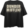 The Office Dunder Mifflin Bobble Heads Crew Neck Short Sleeve Women's Black Crop Top - 2 of 4