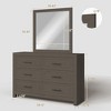 Hyleory Modern Bedroom Vanity Table with Mirror,6 big drawers - 3 of 4