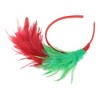 Unique Bargains Women's Christmas Feathers Headband Red Green 1 Pc - 4 of 4