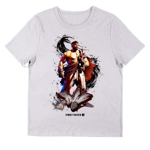 Street Fighter VI Ryu Graffiti Name Crew Neck Short Sleeve Women's White T-shirt - 1 of 3