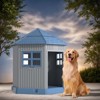 SEVOBAL Pet Crates and Houses Barn Dog House Removable Roof Easy Cleaning Waterproof UV Protected for Outdoor Yard Patio, Blue, 34.8"*30.51"*36.89" - 2 of 4