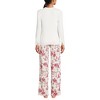 Lands' End Women's Pajama Set Knit Long Sleeve T-Shirt and Flannel Pants - 2 of 3