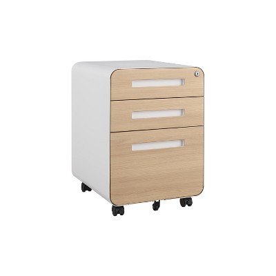 NicBex 2 Drawer Mobile File Cabinet,Office Cabinet with Grooved Handle Design and Casters,Modern Storage Cabinet,Filing Cabinets for Home Office