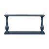 HDZNVF Vintage Sofa Table Console Table with Luxurious Pine Veneer and Elegance Vase Leg Design, Navy Blue - 3 of 4
