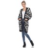 Women's Leopard Print Open Front High Pile Fleece Coat - White Mark - 2 of 4
