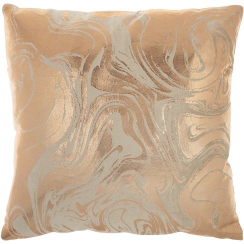 Mina Victory Luminecence Metallic Marble Rose Gold Pillow - 20"X20" - image 1 of 4