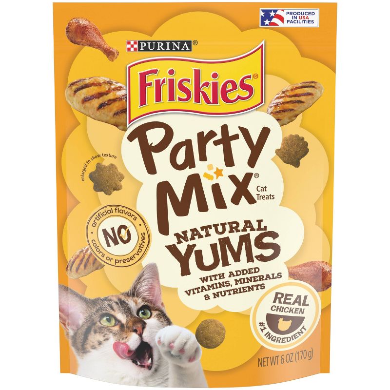 Purina Friskies Party Mix Chicken Natural Yums Crunchy Cat Treats, 1 of 9