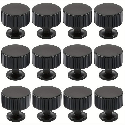 12 Pcs Knobs for Dressers, Cabinet, Drawer, Wardrobe, 1.1in Gold Knobs with Install Screws, Brushed Brass Finish