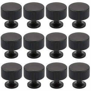 12 Pcs Knobs for Dressers, Cabinet, Drawer, Wardrobe, 1.1in Gold Knobs with Install Screws, Brushed Brass Finish - 1 of 4