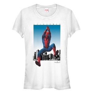 Juniors Womens Marvel Spider-Man: Homecoming Cityscape T-Shirt - 1 of 3