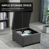 Ridstar 27.5 in. W Fabric Tufted Square Storage Ottoman with Flip Top Seat Lid For Entryway, Living Room & Bedroom-Grey - 2 of 4