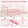 Twin Day Bed with Trundle Bed Twin, Metal Daybed with Trundle, Daybed with Trundle Bed Frame, Steel Slat Support Sofa Bed for Kids Teens Adults - 3 of 4
