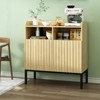 GlasFlength Decorative Storage Cabinets, Stylish and Functional Storage for Every Room, Bedroom, Living Room, Kitchen, Beige,32.8”*14.1”*36.2" - 2 of 4