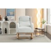 Teddy Fabric Rocking Chair, Upholstered Accent Chair With Wood Legs 4A -ModernLuxe - 4 of 4