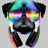 Men's Design By Humans Rainbow Disco Pug By clingcling T-Shirt - 2 of 4