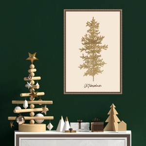 Amanti Art 16"x23" Oh Tanenbaum Beige by Kubistika Framed Canvas Wall Art Print - 1 of 4