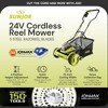 Sun Joe Cordless Push Reel Lawn Mower, 15 Inch 4 Ah Yard Trimmer with Grass Collection Bag, Adjustable Height, and 5 Steel Blades, Charger, Green - 3 of 4