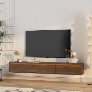 PAGED Wall Mounted TV Stand for TVs Up to 69 Inch,Floating Console Table with Led Lights and Power Outlet for Bedroom,Living Room - 1 of 4