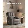 22" manual recliner chair with 1.5X sponge filling, cup holder, and retractable armrests; perfect for living rooms, bedrooms, and nurseries. - 2 of 4