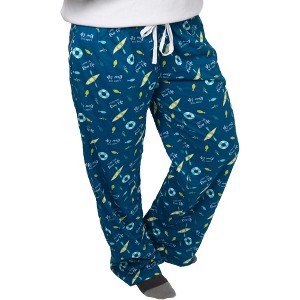 Pavilion Gift Company - River Life - M Teal Lounge Pants - Pajama Bottoms - 1 of 4