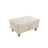 DOMETOUR Elegant White Faux Leather Storage Ottoman for Living Room or Bedroom - 3 of 4