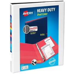 Avery 0.5" D-Ring Binder Heavy Duty Dual View White/Black