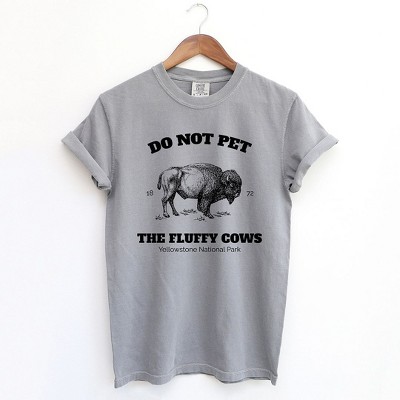 Simply Sage Market Women's Yellowstone Fluffy Cows Short Sleeve Garment Dyed Tee