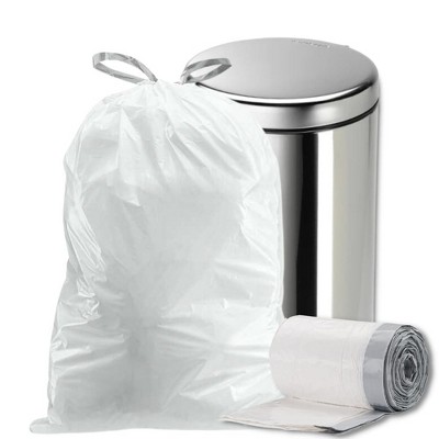 Plasticplace 13 Gallon White Trash Bags, 1.2 Mil, 24x27'' (100 Count) :  Target