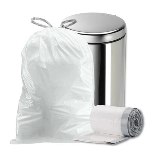 Plasticplace 18 Gallon White Trash Bags, 2.0 Mil, 25.625'' X 28