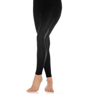 Bamboo Rayon Leggings for Women – Soft Stretch, Full-Length, Fancy Accessories, S-M - 1 of 4