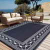 Outdoor Modern Woven Plastic Straw Carpet Reversible Erasable Lightweight Portable Large Area Rugs for Camping Garden Backyard RV Patio Auto - 2 of 4
