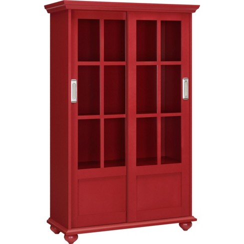 Bookcase with best sale glass doors target