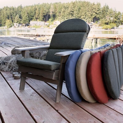 Ink Charcoal Black Outdoor Adirondack Chair Cushion with Recycled Fabric