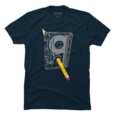 Men's Design By Humans Old School Pencil Rewind By clingcling T-Shirt