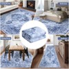 Soft Vintage Low Pile Large Washable Area Rug, Farmhouse Non-Slip Indoor Rugs for Living Room Bedroom - 4 of 4