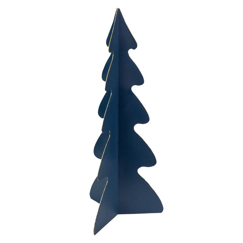 Northlight 15" Blue Triangular Christmas Tree with a Curved Design Tabletop Decor, 3 of 6
