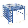 Loft Bed with 4-Tier Shelves, Metal Bedframe with Storage Shelf and Grid Guardrail for Adults Teens Kids - 2 of 4
