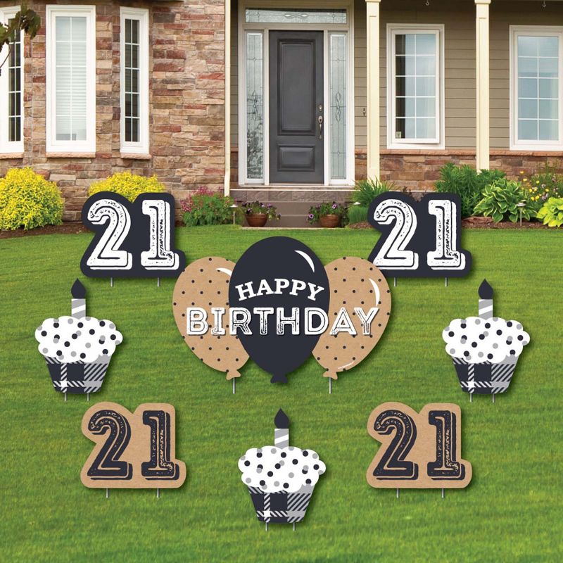 Big Dot of Happiness Finally 21 - 21st Birthday - Yard Sign and Outdoor Lawn Decorations - 21st Happy Birthday Party Yard Signs - Set of 8, 1 of 8