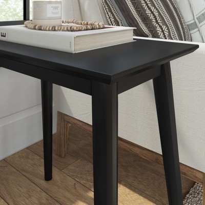 Black Pine Wood Mid Century Modern Rectangular Side Table