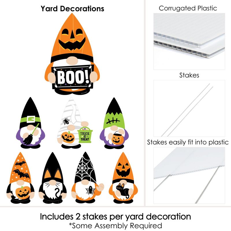 Big Dot of Happiness Halloween Gnomes - Yard Sign and Outdoor Lawn Decorations - Spooky Fall Party Yard Signs - Set of 8, 5 of 8