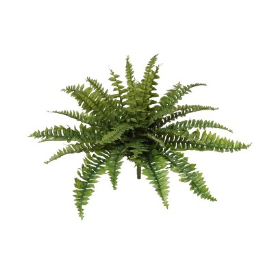 Floral Home 28" Wide Boston Fern Plant with 27 Silk Fronds - 12-Piece