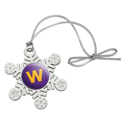 Williams College Primary Logo Metal Snowflake Christmas Tree Holiday Ornament