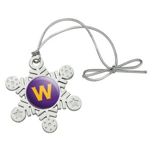 Williams College Primary Logo Metal Snowflake Christmas Tree Holiday Ornament - 1 of 3